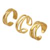 Anillo Abierto con Forma de C de Amor Europeo y Americano Tres Anillos Apilables Que No Se Desvanecen Estilo Ins Anillos de Pareja A187-9