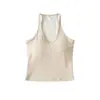 Camisole Retrô Preta de Gola Alta para Mulheres, Estilo Outono de Alta Qualidade com Bojos, Top sem Mangas para Usar por Cima com Lindo Design nas Costas