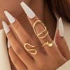 Conjunto de Anéis Yongge Joias Estilo Europeu e Americano Irregular em Arco Oco Conjunto de Quatro com um Anel de Superfície Lisa Aberta Inspirado em Design