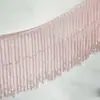 10cm Acessórios de Lenço de Cabeça com Borla de Cristal e Contas Feitos à Mão Decoração de Bainha de Vestido de Casamento Renda DIY