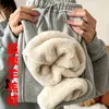 Calças de moletom masculinas com forro de fleece, espessadas, novas calças esportivas casuais de inverno, calças masculinas de lã de cordeiro, joggers de corte solto