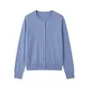 Cardigan Tejido Maven Lin Elegante e Intelectual Hilo Yangzi 100% Lana Finamente Hilada Lavable a Máquina Suéter de Punto para Mujer Cuello Redondo