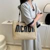 Bolsa de Palha Tote Feminina 2023 Primavera Nova Moda Bolsa de Mão Simples Bolsa de Ombro Casual para o Dia a Dia Bolsa Feminina