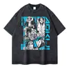 Camisetas de Shanks Vintage Lavadas Camiseta de Anime One Piece Overs