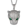 Nova Coleira com Pingente Personalizado Huabi Jewelry Leopardo Retrô Europeu e Americano 2025