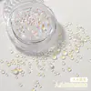 Decoraciones para Uñas de Perlas de Burbujas de Sirena Celebridad de Internet Mocha Aurora Vidrio Iridiscente Pedrería Tamaños Mixtos Accesorios para Uñas Venta al por Mayor