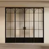 Puerta corredera plegable retro francesa, mampara, puerta para cocina, balcón, baño, inodoro, dormitorio