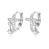 Brinco Cruz Union Jack Totalmente Cravejado de Diamante Estilo Doce Cool Indiferente Estrela de Oito Pontas Zircônia Ear Cuff Brincos de Tarraxa Estrela Novos Tendência
