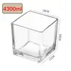 Pote Quadrado de Vidro Transparente, Castiçal de Vidro para Aromaterapia, Decoração Romântica de Mesa, Aquário de Vidro Hidropônico, Pote Quadrado Vazio para Vela