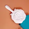 Espejo pequeño de flor de rosa vintage al por mayor, espejo de bolsillo portátil con mango, espejo de maquillaje de plástico creativo, espejo de tocador de belleza
