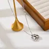 Comercio exterior transfronterizo simple moda titanio acero collar mujeres no se desvanece lujo todo combina personalidad estilo coreano cadena clavícula joyería