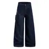 Calça Larga de Trabalho Estilo Americano para Rua Design com Vibe Solta Tendência Bolso Bordado Comprimento Total Calça Casual para Homens