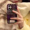Pequena capa de telefone xadrez de lã tecida estilo Chanel para Apple 16promax iPhone15 outono e inverno 14 coreano 13
