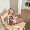 Bolsa de ombro estilosa com laço, tendência e moda, grande capacidade, novo 2026, casual, simples, para trabalho e deslocamento, bolsa de axila