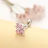 Pendientes Transfronterizos de Acero de Titanio 316 Serie Rosa Pendientes de Mariposa Cereza Lindos Dulces Moda Joyería para Perforaciones