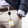 Porta-credencial retráctil transfronterizo de aleación, llavero de extracción fácil, doble ranura para tarjetas, porta-tarjeta de identificación, porta-tarjeta rígido