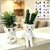 Figurilla Pequeña de Cerámica para el Hogar Transfronteriza Maceta de Flores Creativa de Cerámica para Escritorio Maceta Contenedor para Suculentas y Plantas Verdes Artesanías Portavelas
