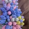 72cm Piruleta Estéreo 3D Impresa Hortensia Flor Artificial Adornos Decorativos Boda Sala de Estar Arreglo Floral Flor Falsa DIY