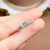 Anillo de Esmeralda Natural Transfronterizo Accesorios para Mujer Nicho Gama Alta Joyería de Plata 925 3*4 Joyería de Lujo Venta Directa de Fábrica