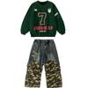 Ropa Moderna para Niños de Street Dance Niños Nuevo Ropa de Hip Hop para Street Dance Niñas Atractivas Ropa para la Actuación de Danza del Día de Año Nuevo para Niños