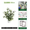 Árbol de banyan artificial para desmontaje y montaje transfronterizo para sala de estar interior, árbol de banyan artificial de planta verde en maceta con borde blanco para paisajismo de escaparates, árbol artificial