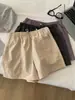 ¡Pantalones cortos casuales de trabajo ligeros y de secado rápido para mujer! Shorts de verano versátiles con cintura elástica y cordón, pantalones cortos deportivos de pierna ancha en línea A adelgazantes
