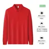 Camiseta de outono elástica anti-rugas respirável de manga comprida com gola, tamanho europeu, top de trabalho unissex, camisa POLO feita sob medida