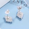 Aretes de Plata s925 para Mujer Estilo Coreano Temperamento Personalidad Diamante Completo Aretes Exagerados Aretes Geométricos con Diamantes Sentido del Diseño de Moda