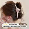 Presilha de Cabelo Borboleta com Flor Rosa, Tamanho Grande para Cabelos Grossos, Piranha de Alta Qualidade para a Parte de Trás da Cabeça, Acessório de Cabelo Elegante para Mulheres