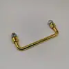 LS506-120 mango de acero al carbono dorado, mango de hierro plegable en forma de U, tirador de puerta de gabinete