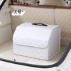 Caja de Almacenamiento para Maletero de Coche Cuero Multifuncional Coche Caja de Almacenamiento Plegable Caja de Almacenamiento Suministros para el Interior del Coche