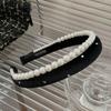 Diadema Alta Craneal Superior Diadema Estilo Chanel Estilo Negro de Alta Gama Corea del Sur Lazo de Perlas Sencilla Cueva para el Cabello Accesorios para el Cabello de Mujer