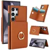 Adecuado para Funda de Teléfono Móvil Samsung S26Ultra, Funda de Cuero con Hebilla de Anillo Samsung S25Plus, Funda Protectora tipo Cartera