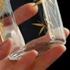 Taza de té de cristal de bambú dorada y plateada, Accesorio para juego de té resistente a altas temperaturas, Taza uniforme, Taza individual para el mar de té, Taza hexagonal alta para compartir té, Pieza única