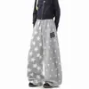 Pantalones de Chándal Retro Americano con Estampado de Estrellas y Dobladillo Curvo para Hombre y Mujer, de Invierno, Tendencia Hip-Hop, Holgados, Casuales, de Pierna Ancha