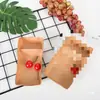 Caja Desechable de Papel Kraft para Llevar Pan Frito con Pulgar Snack Barco Abierto en la Parte Superior Compartimento Doble Caja de Comida para Papas Fritas con Dip