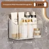 Soporte de Pared sin Taladro Caja de Almacenamiento de PET, Organizador de Cosméticos para Baño, Cesta de Almacenamiento para Jengibre y Ropa de Cocina, Contenedor Organizador Apilable con Drenaje