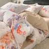 2026 Nuevo Juego de Cama de Cuatro Piezas 100% Algodón Cepillado con Impresión Digital Juego de Cama Clase A Estilo Otoño/Invierno
