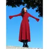 Vestido Tricô Vermelho para Mulheres Outono e Inverno 2026, Muito Estiloso para Figuras Baixas, Perfeito como Vestido Curto Base para Looks de Natal