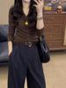 Design Estilo Coreano, Camiseta Fashion e Simples com Decote V e Mangas Longas para Mulheres Outono e Inverno 2025, Top Base Super Bonito com Efeito Emagrecedor