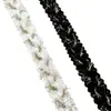 Borda de Renda Dourada com Padrão de Estrelas Preto e Branco Estilo Chanel, Tira Decorativa para Gola e Punho de Roupa Estilo Coreano DIY Feita à Mão