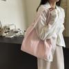 Pano de Lavar Estilo Preguiçoso Bolsa de Lona Plissada Bolsa Tote Leve e Fashion Feminina Bolsa de Ombro Casual Versátil Estilo Coreano Bolsa de Axila