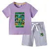 Camiseta para Niños 2026 Verano Nuevo Comercio Exterior Ropa para Niños Ins Estilo Coreano Algodón Manga Corta y Pantalones Cortos para Niños Conjunto de Dos Piezas