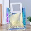 Bolsa de regalo de mano con láser ins bolsa de regalo de dulces para bodas bolsa de gelatina portátil de pvc bolsa de compras transparente de moda