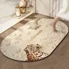 Alfombrillas de Baño Estilo Europeo para Uso Doméstico, Lavables, Absorbentes de Agua, Secado Rápido, Recortables, Resistentes a Manchas, Antideslizantes de Tierra de Diatomeas