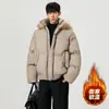 Chaqueta de Algodón para Pareja Tangkezhe para Hombre, Abrigo Puffer Grueso Cálido de Invierno, Chaqueta de Algodón Versátil con Capucha para Hombre Joven