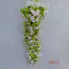 Amazon Rose Pendente de Parede Flor Artificial Rattan Pendente de Parede Interno Sala de Estar Videira Decorativa de Plástico Cesta Suspensa de Rosa