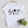 Camiseta de Manga Corta con Estampado de Flores Nuevo 2025 para Mujer, Top Casual de Manga Corta