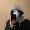 Pasamontañas Estilo Coreano para Mujer Sombrero Cálido de Otoño e Invierno Bufanda para el Cuello Protector de Cuello Protección para los Oídos Integrada Gorro de Lana Tejido
