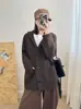 Casaco Suéter com Capuz Casual Solto 2026 Outono/Inverno Novo Vintage Casual Solto Cor Sólida Bolso Cardigan de Tricô para Mulheres